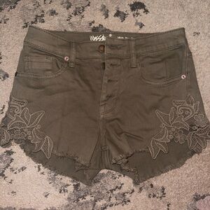 High rise green shorts